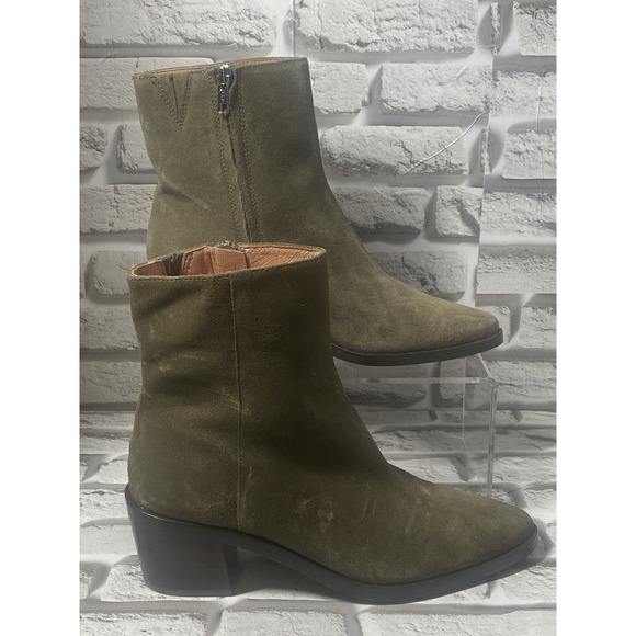 Madewell The Darcy‎ Ankle Boot in Burnt Olive Suede Upper Women's Size 8 - Picture 2 of 9